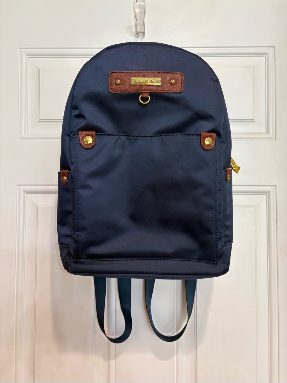 Adrienne Vittadini Travel Light Collection Navy Nylon Backpack, New without tags